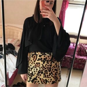 Topshop Petite size 12 leopard print skirt